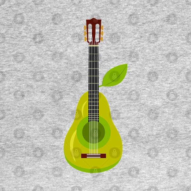 Pear Guitar illustration by Mako Design 